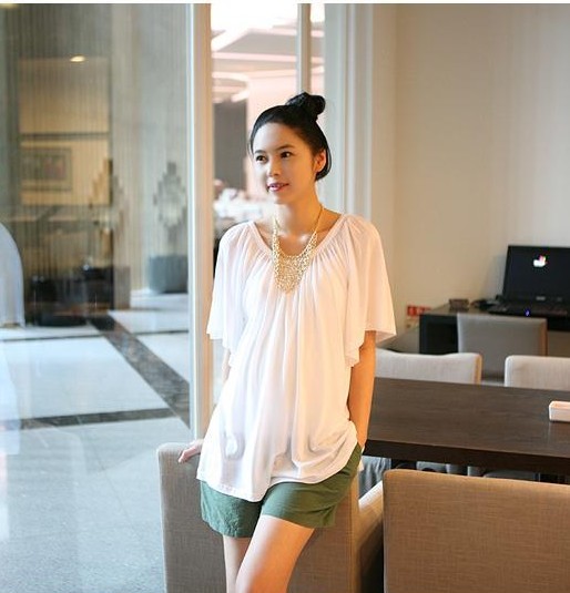 Maternity clothing all-match maternity top maternity t-shirt white t-shirt