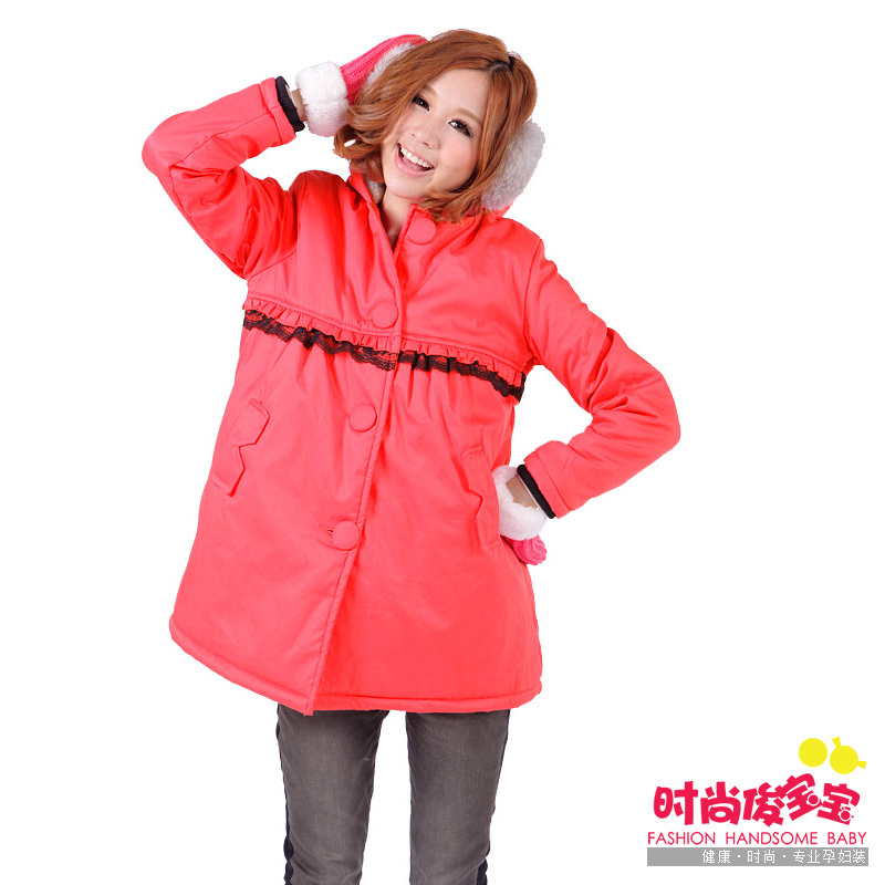 Maternity clothing autumn and winter berber fleece thickening maternity outerwear cotton-padded jacket wadded jacket 1158