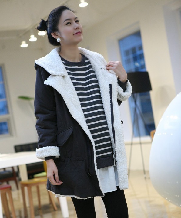 Maternity clothing autumn and winter cotton-padded jacket outerwear 2058
