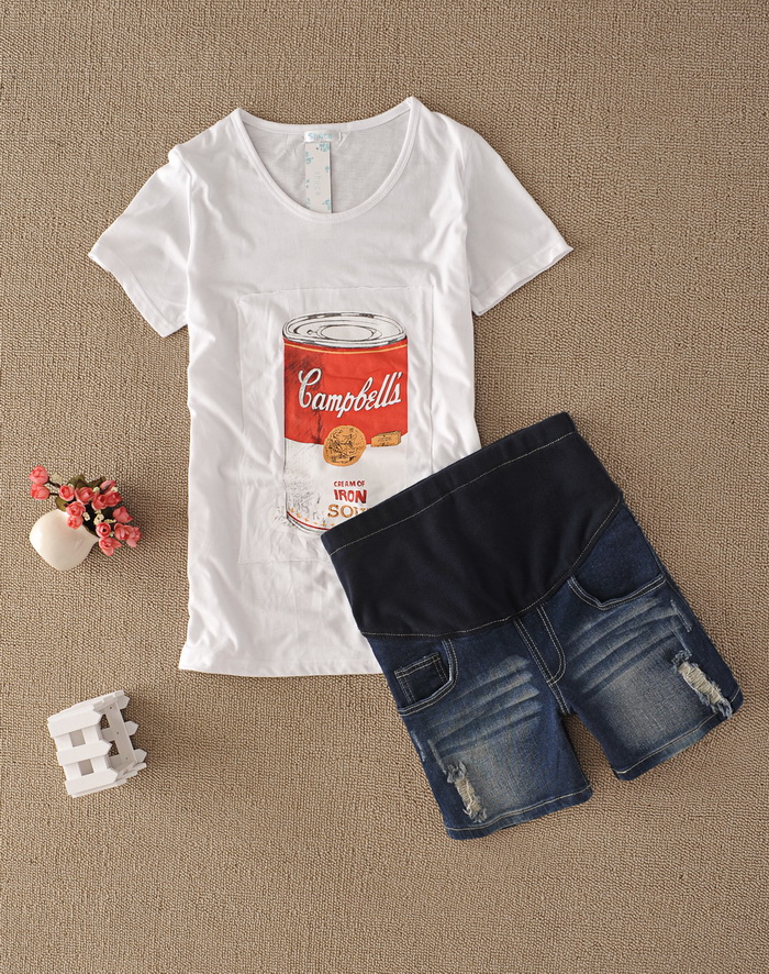 Maternity clothing autumn and winter denim shorts maternity basic boot cut jeans