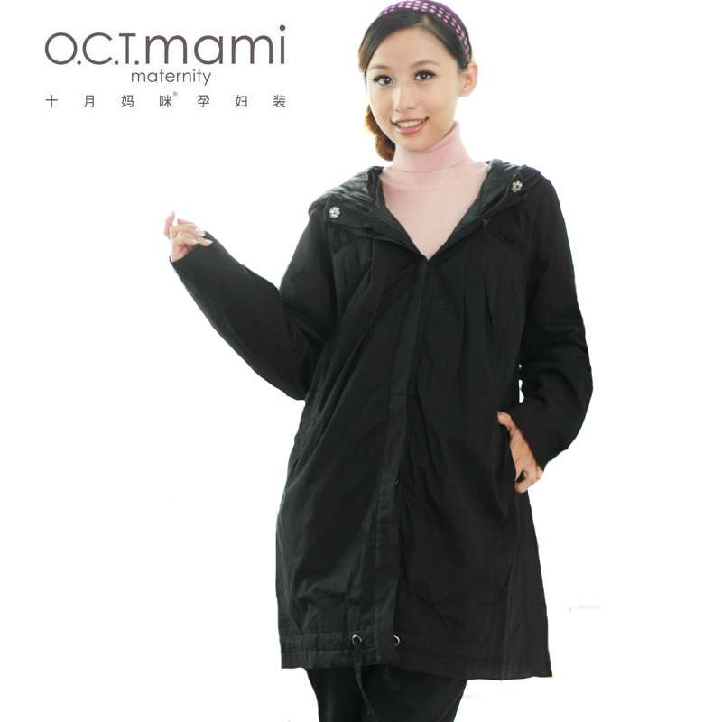Maternity clothing autumn and winter fashion comfortable cotton medium-long 100% maternity outerwear thin wadded jacket