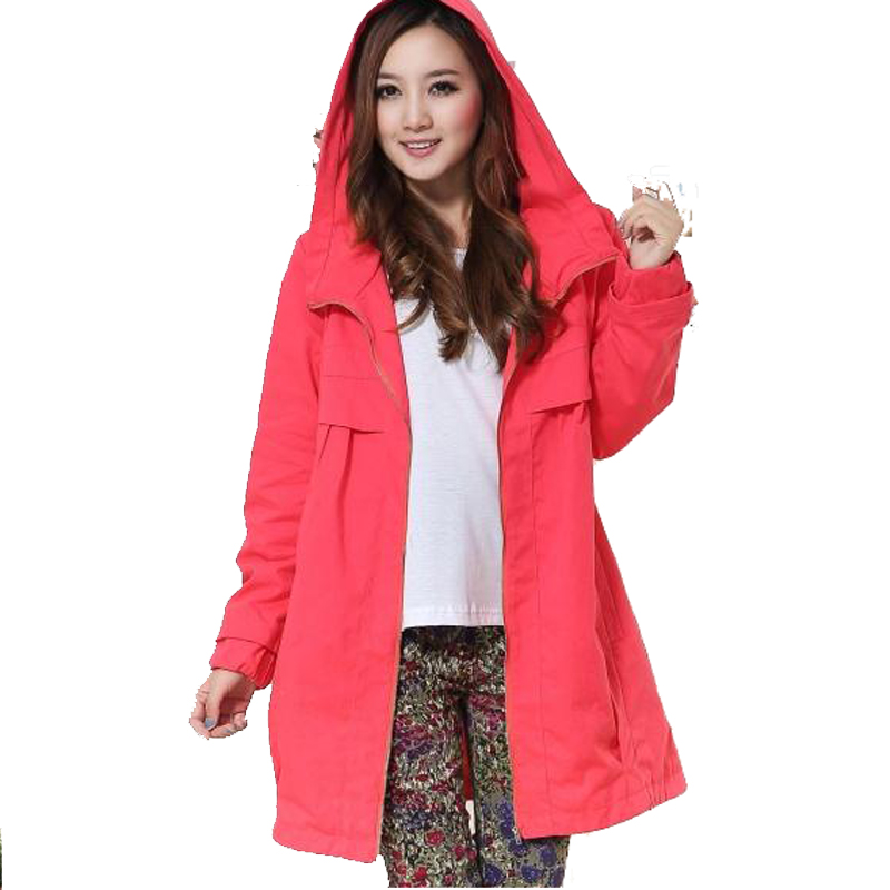 Maternity clothing autumn and winter fashion maternity plus size autumn with a hood long-sleeve outerwear maternity trench