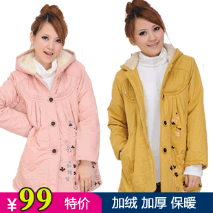 Maternity clothing autumn and winter   jacket  outerwear thickening cotton-padded wool print  free shipping