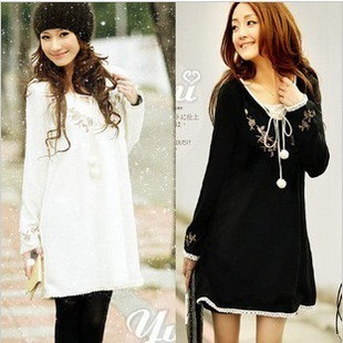 maternity clothing autumn and winter long-sleeve maternity dress autumn mother's  basic skirt,free shipping