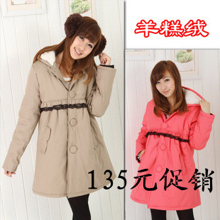 Maternity clothing autumn and winter maternity outerwear berber fleece maternity wadded jacket cotton-padded jacket thermal