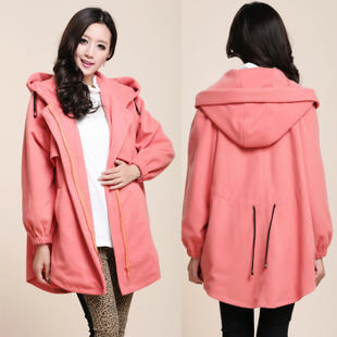 Maternity clothing autumn and winter maternity outerwear maternity trench maternity top woolen thickening outerwear