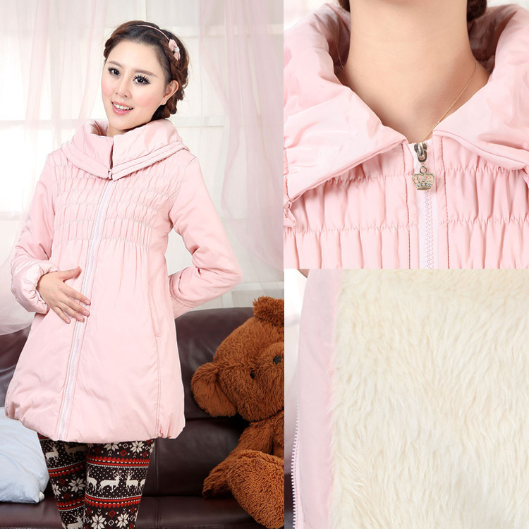 Maternity clothing autumn and winter maternity thickening wadded jacket maternity thickening berber fleece thermal cotton-padded