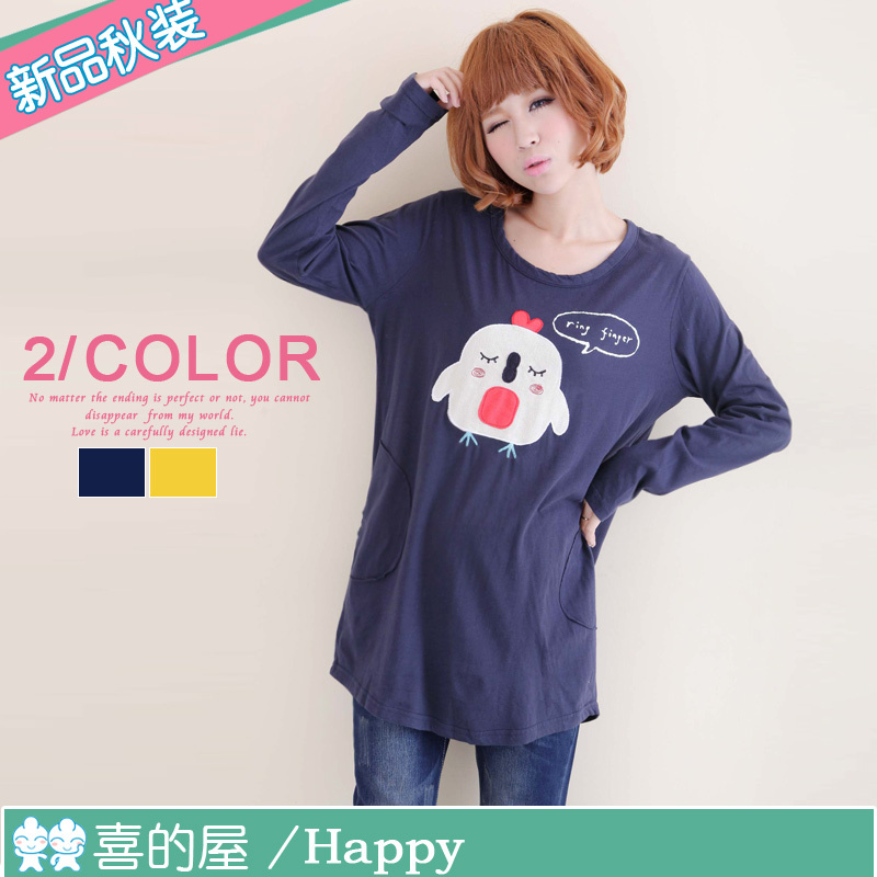 Maternity clothing autumn and winter maternity top cartoon chick pattern long-sleeve maternity t-shirt 22222