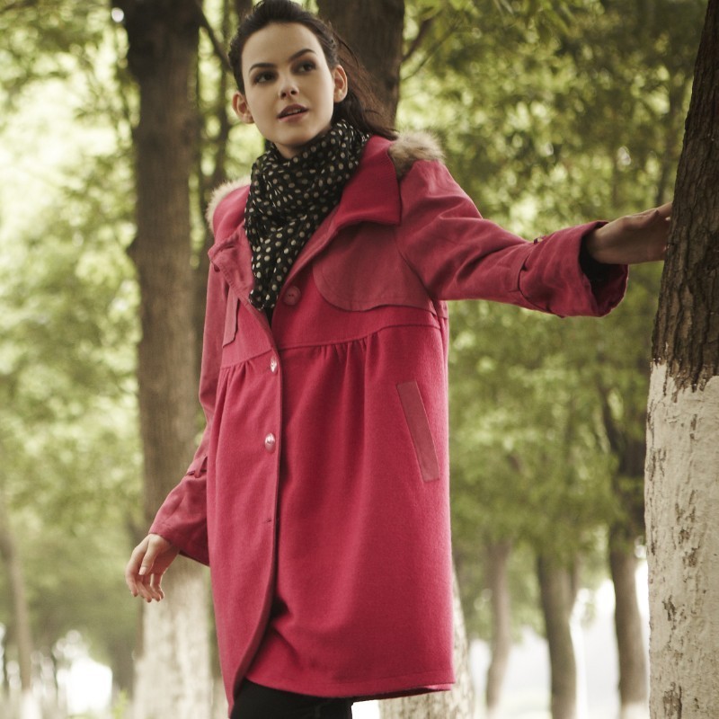 Maternity clothing autumn and winter outerwear cotton-padded woolen maternity overcoat ys643772