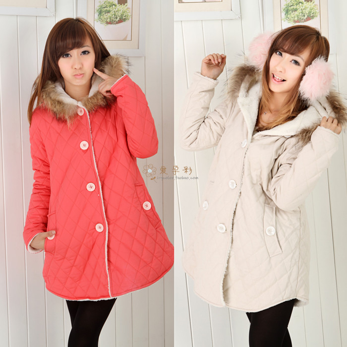 Maternity clothing autumn and winter outerwear fashion maternity thickening cotton pressure top maternity thermal wadded jacket