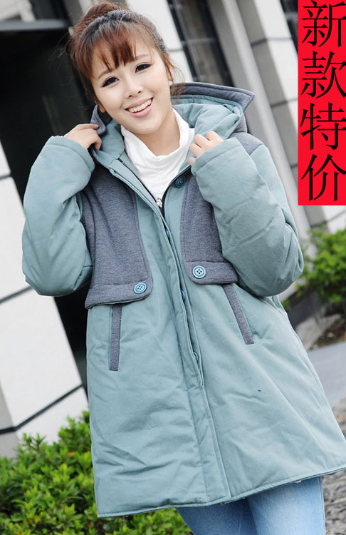 Maternity clothing autumn and winter outerwear fashion plus size maternity thermal wadded jacket maternity thickening