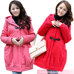 Maternity clothing autumn and winter outerwear fashion plus size thermal maternity wadded jacket thickening maternity