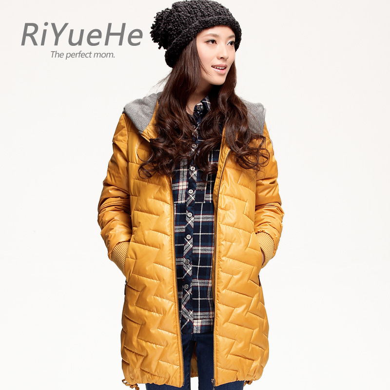 Maternity clothing autumn and winter outerwear fashion wadded jacket maternity thickening overcoat long design cotton-padded