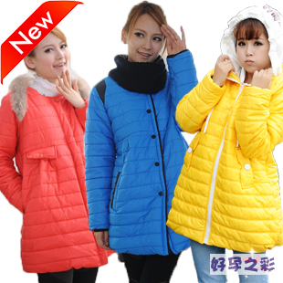 Maternity clothing autumn and winter overcoat wadded jacket cotton-padded jacket with a hood outerwear fashion thickening