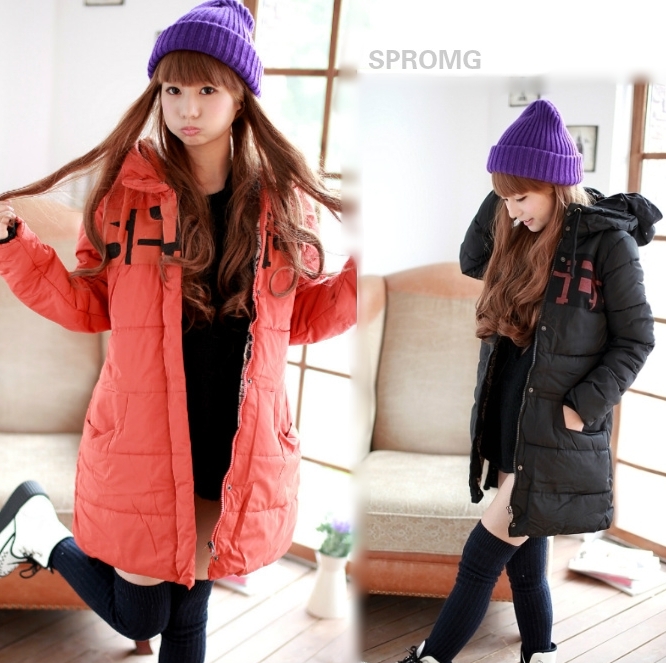 Maternity clothing autumn and winter  thickening  jacket letter with a hood  outerwear  free shipping