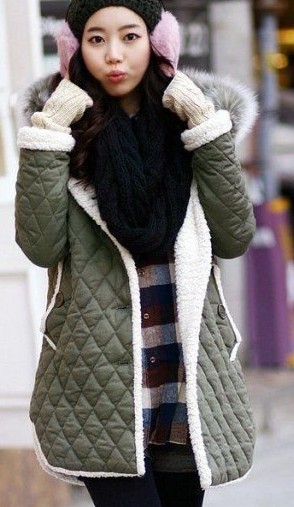 Maternity clothing autumn and winter thickening maternity cotton-padded jacket berber fleece shaping glossy maternity wadded