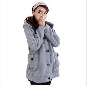 Maternity clothing autumn and winter thickening  outerwear sweatshirt  wadded jacket 11089