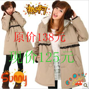 Maternity clothing autumn and winter wadded jacket fashion maternity cotton-padded jacket maternity thickening thermal berber