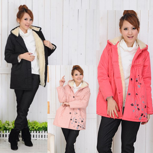 Maternity clothing autumn and winter wadded jacket maternity coat thickening cotton-padded wool print cotton-padded jacket