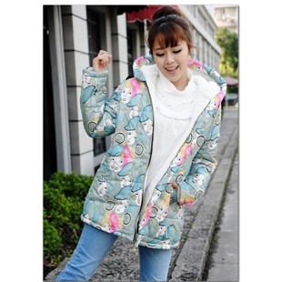 Maternity clothing autumn and winter wadded jacket maternity thickening cotton-padded jacket outerwear long design thermal