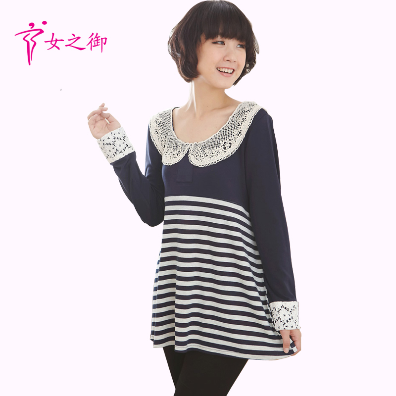 Maternity clothing autumn fashion lace collar maternity nursing top t-shirt 12622