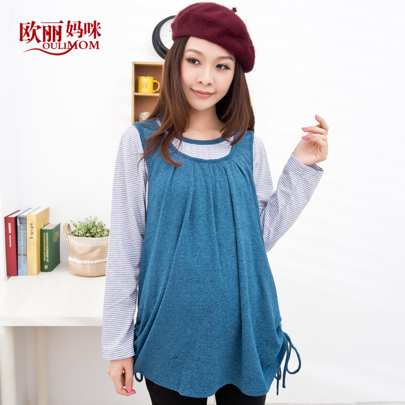 Maternity clothing autumn fashion maternity long-sleeve top loose t-shirt 2 sweatshirt free shipping dropshipping