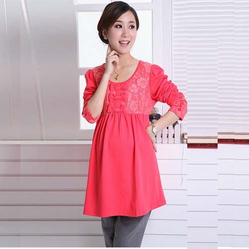Maternity clothing autumn fashion sweet bow maternity autumn long-sleeve all-match basic shirt t-shirt