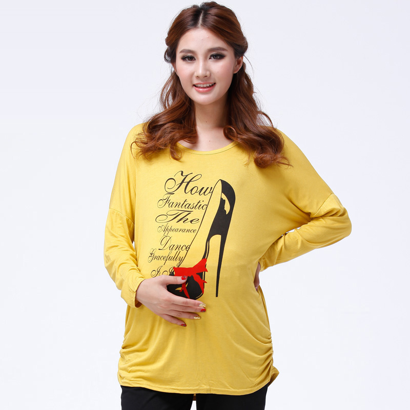 Maternity clothing autumn long design loose maternity batwing sleeve long-sleeve T-shirt maternity long-sleeve top