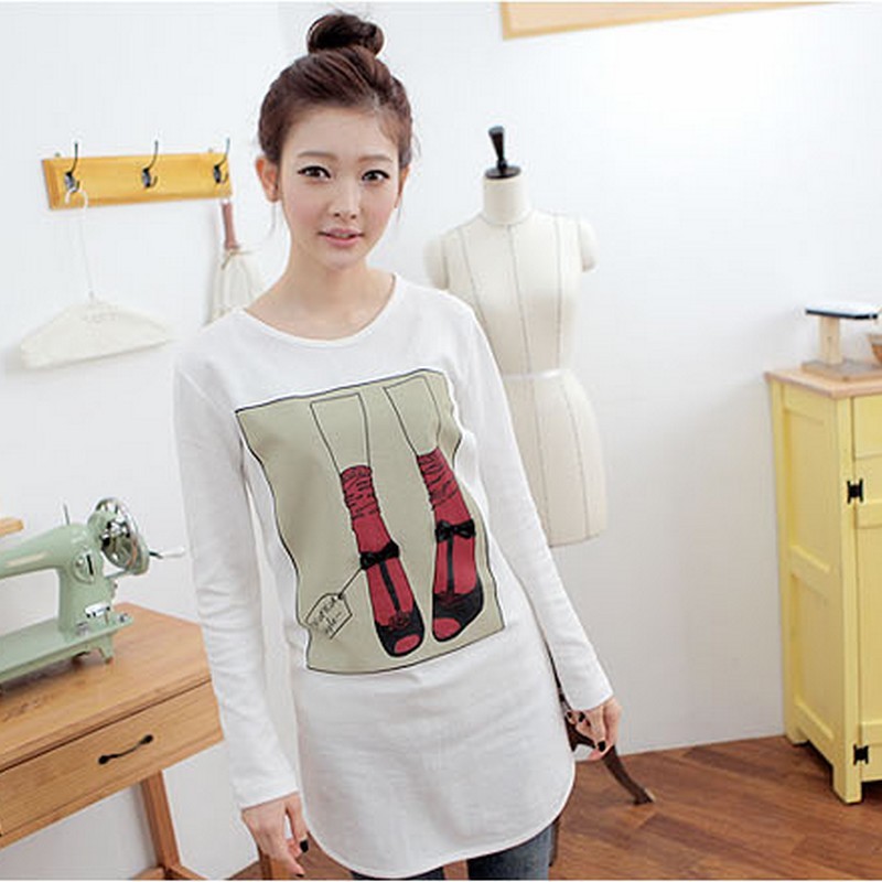 Maternity clothing autumn  long-sleeve T-shirt autumn  basic shirt maternity medium-long top
