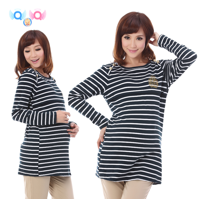 Maternity clothing autumn loose maternity t-shirt long-sleeve sweatshirt top puerperal feeding nursing clothing