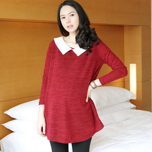 Maternity clothing autumn loose plus size maternity top t-shirt long-sleeve