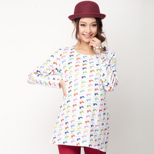 Maternity clothing autumn maternity autumn 100% cotton basic shirt top autumn and winter