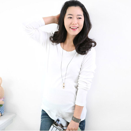 Maternity clothing autumn maternity basic shirt o-neck long-sleeve maternity t-shirt loose