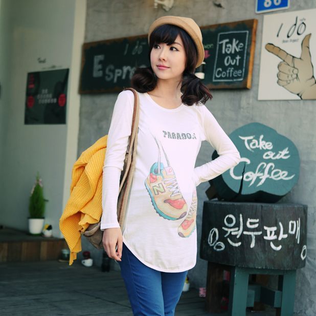 Maternity clothing autumn maternity casual long-sleeve T-shirt 100% cotton comfortable maternity top