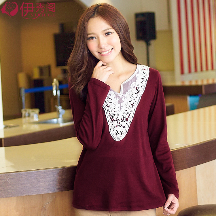 Maternity clothing autumn maternity top fashion autumn V-neck 11205