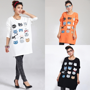 Maternity clothing autumn maternity top long-sleeve maternity sweatshirt maternity long design plus size t-shirt outerwear