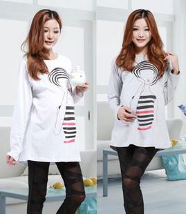 Maternity clothing autumn maternity top long-sleeve T-shirt maternity sweatshirt