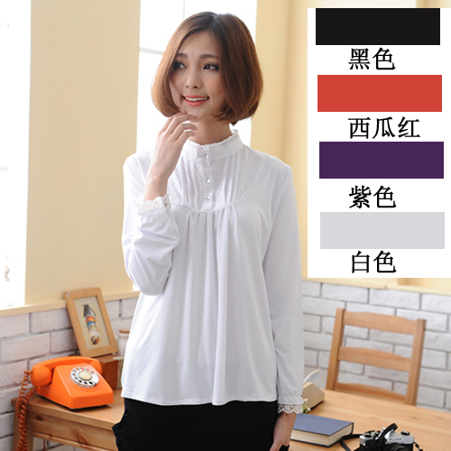 Maternity clothing autumn maternity top shirt maternity long-sleeve basic top basic shirt