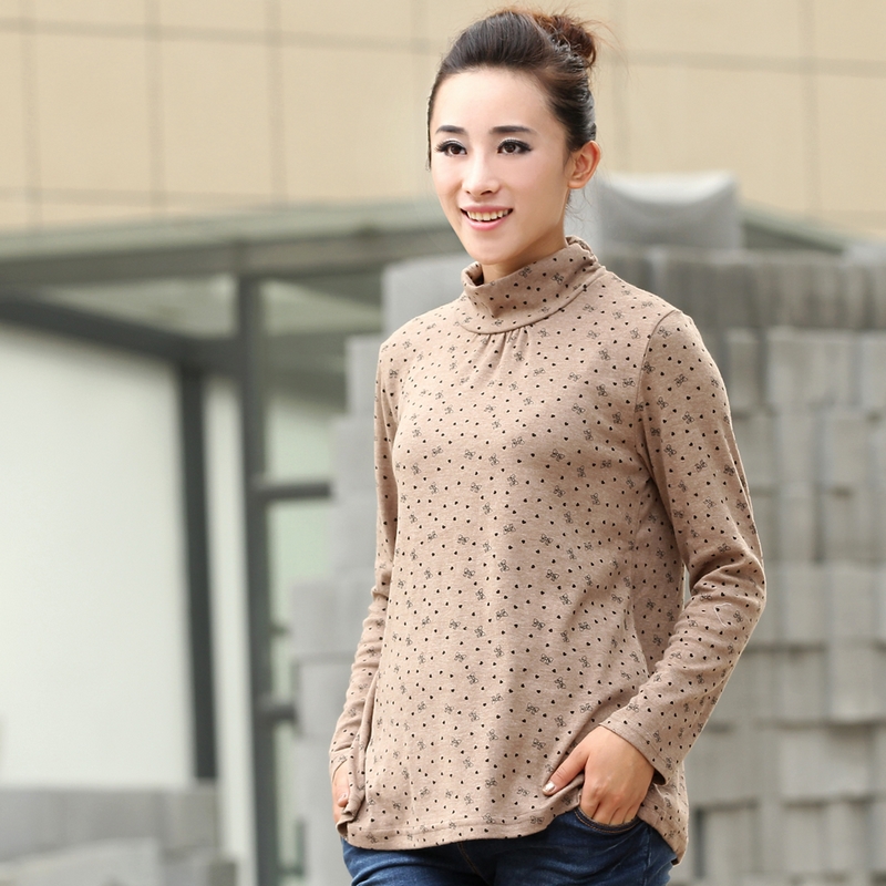 Maternity clothing autumn maternity top turtleneck 100% cotton long-sleeve T-shirt autumn and winter basic shirt 2-mb1495
