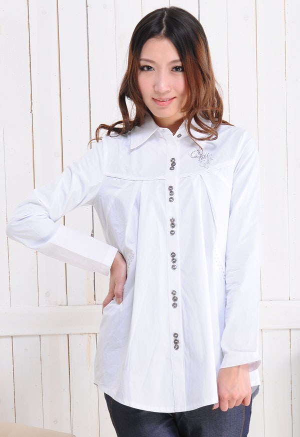 Maternity clothing autumn maternity work wear maternity shirt long-sleeve top 2093
