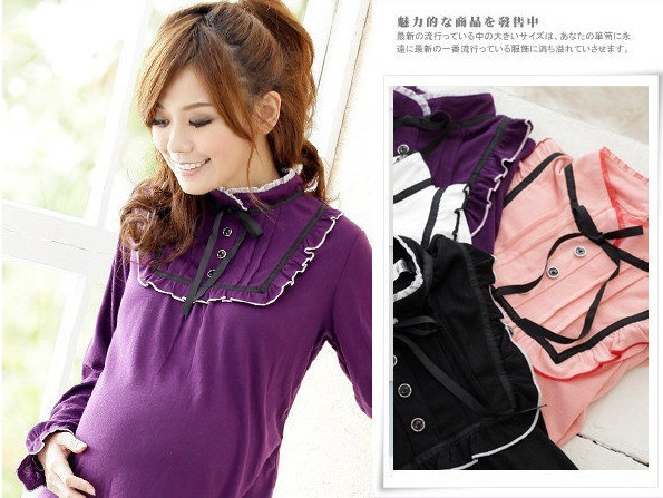 Maternity clothing autumn o-neck basic shirt basic shirt maternity top 100% cotton plus size t-shirt