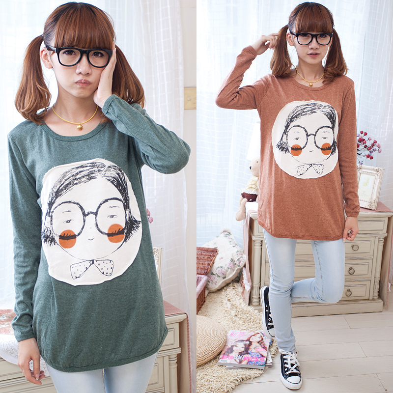 Maternity clothing autumn plus size comfortable loose stubbiness female long-sleeve basic shirt t-shirt