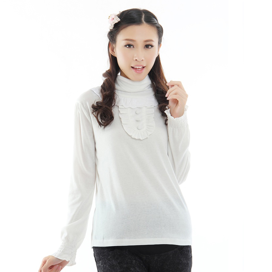 Maternity clothing autumn ruffle maternity top maternity basic shirt basic shirt