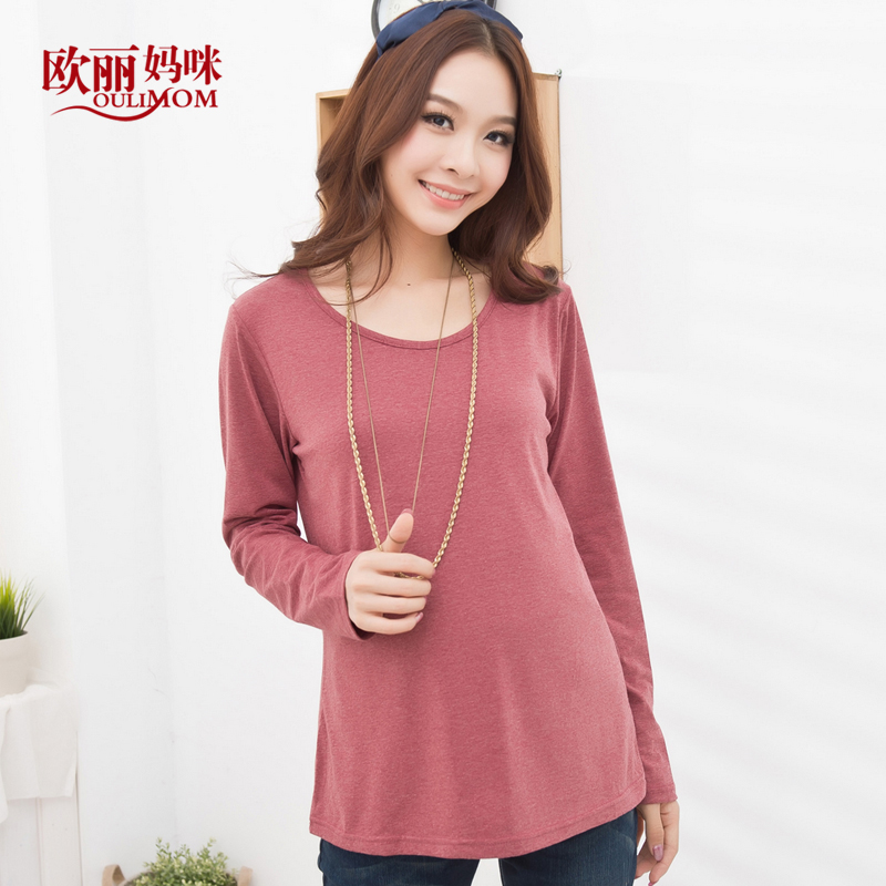 Maternity clothing autumn three-color o-neck maternity basic shirt maternity t-shirt free shipping dropshipping