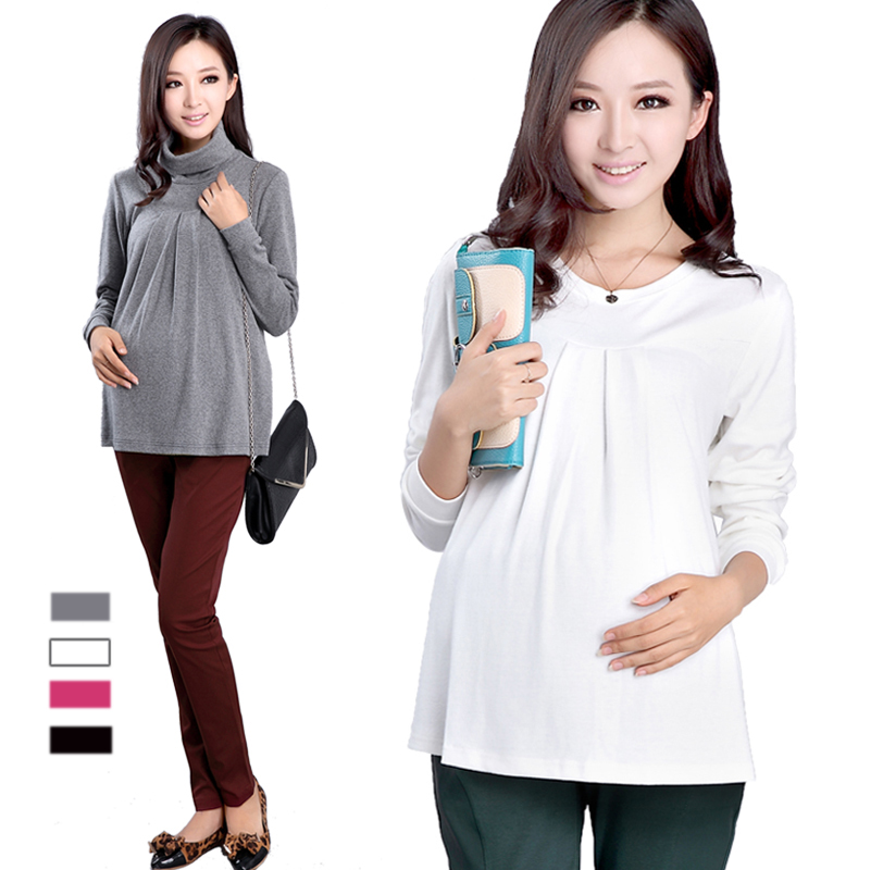 Maternity clothing autumn top cotton turtleneck autumn and winter thickening maternity basic shirt long-sleeve