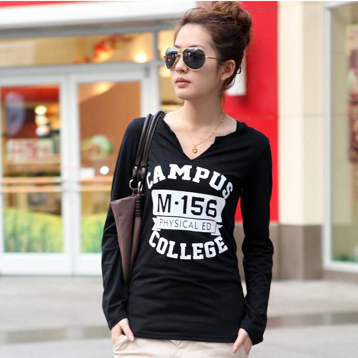 Maternity clothing autumn top fashion maternity top V-neck long-sleeve maternity basic t-shirt 22963