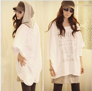 Maternity clothing autumn top half sleeve dovetail long design t-shirt with a hood vest maternity clothing twinset t-shirt
