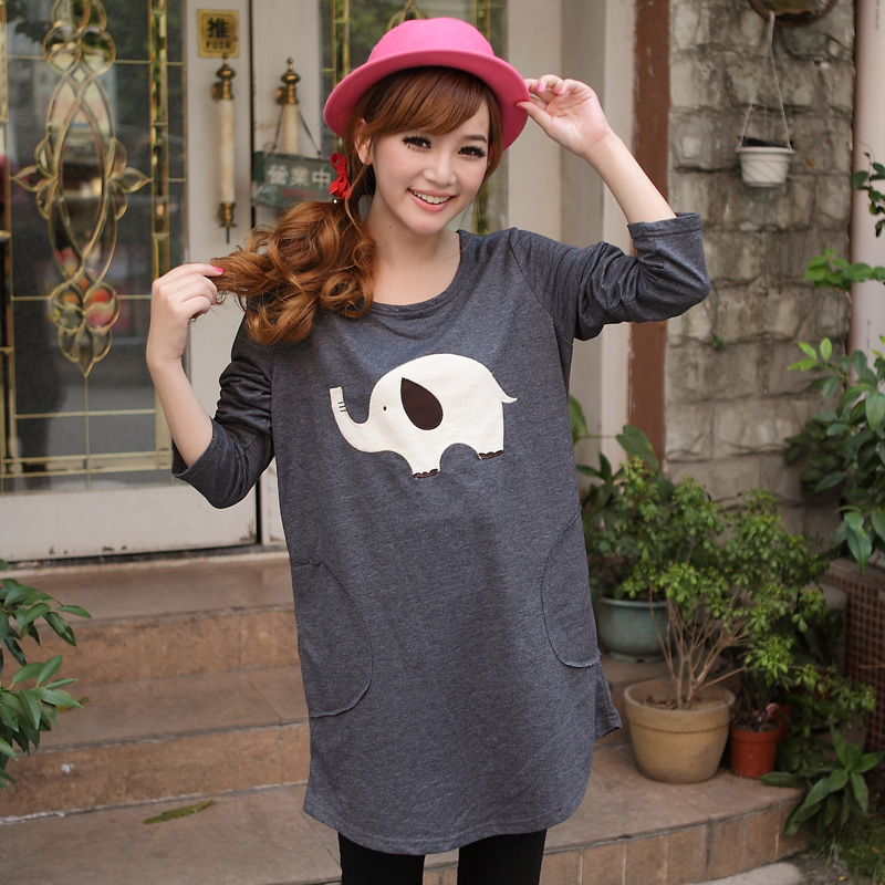 Maternity clothing autumn top long design maternity long-sleeve T-shirt fashion maternity long-sleeve T-shirt loose