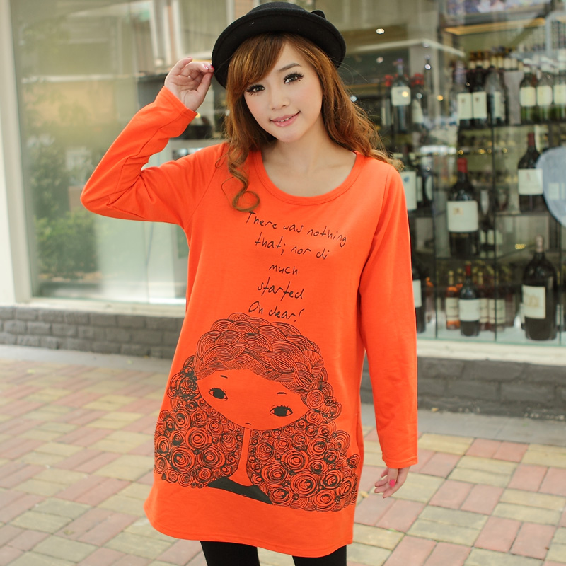 Maternity clothing autumn top long design maternity long-sleeve T-shirt maternity long-sleeve T-shirt loose