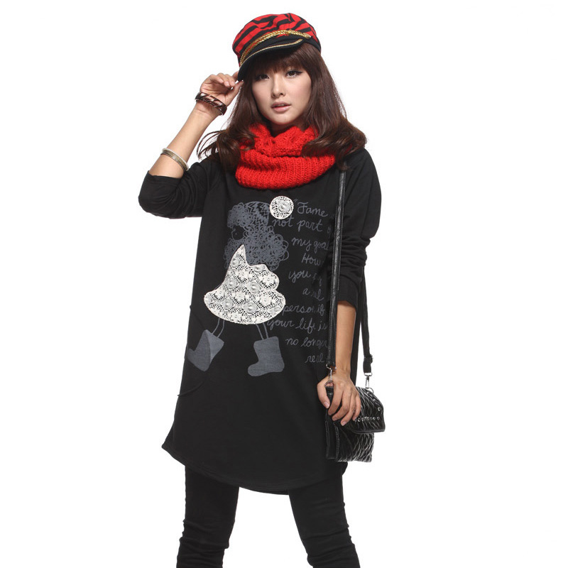 Maternity clothing autumn top maternity long-sleeve T-shirt maternity long design long-sleeve loose